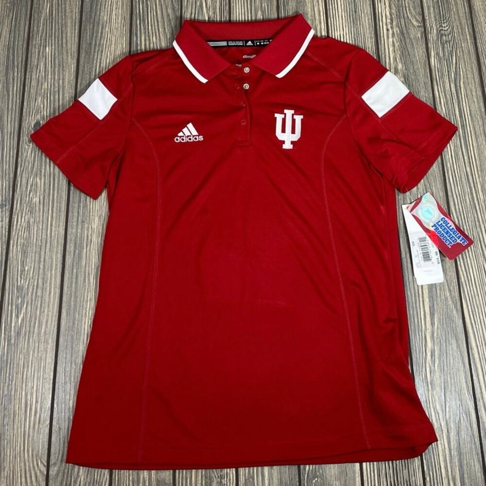 IU Indiana Hoosiers Adidas climalite Polo Shirt Performance Women‎ Sz M Sideline